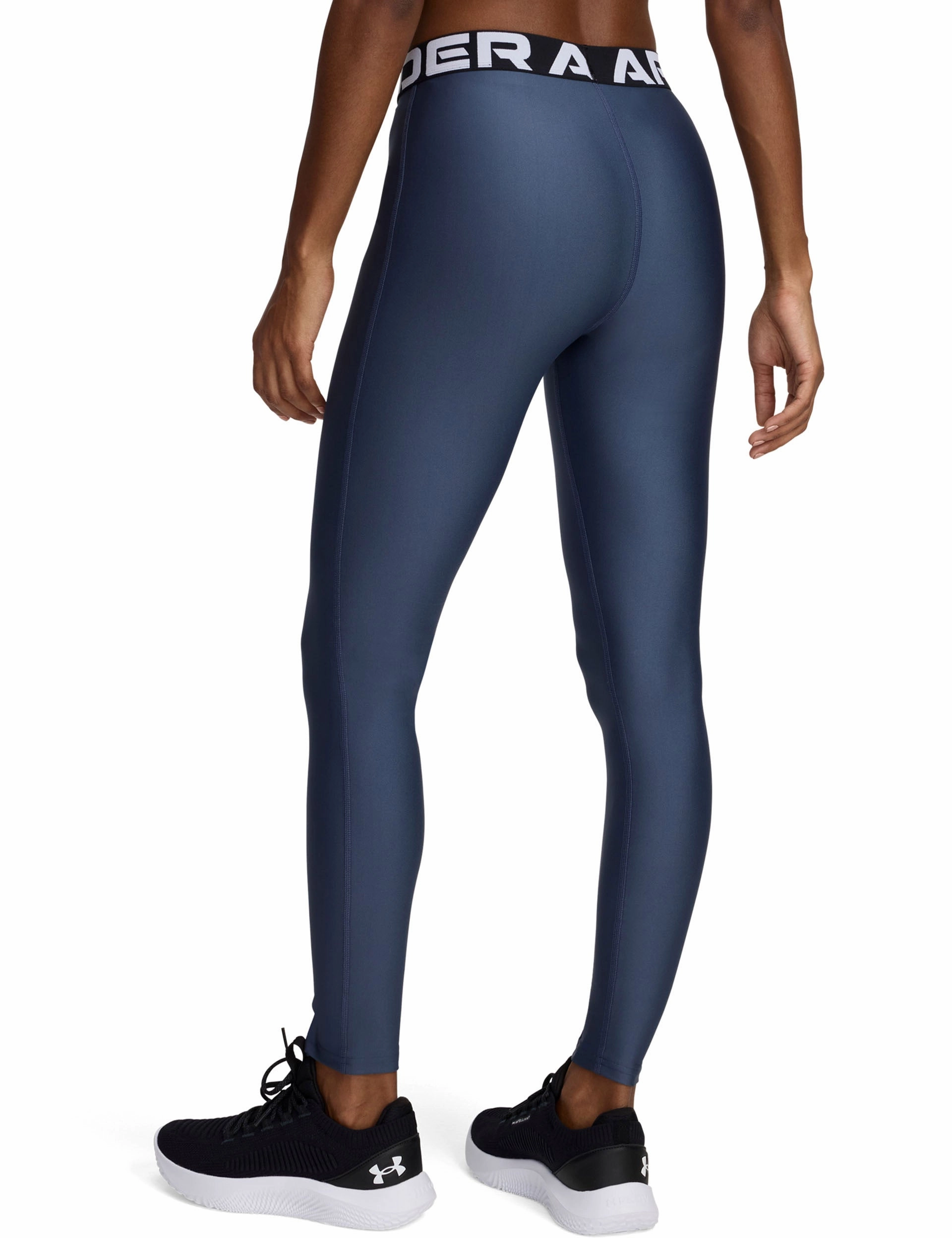 Body Hugging Fit Plus Size Shape Retain HeatGear Leggings - Downpour Grey/White