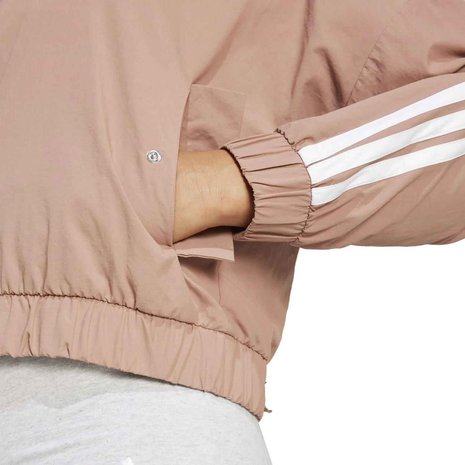 Sheer Fit BreathableMesh Essentials 3-Stripe Woven Bomber Jacket - Womens