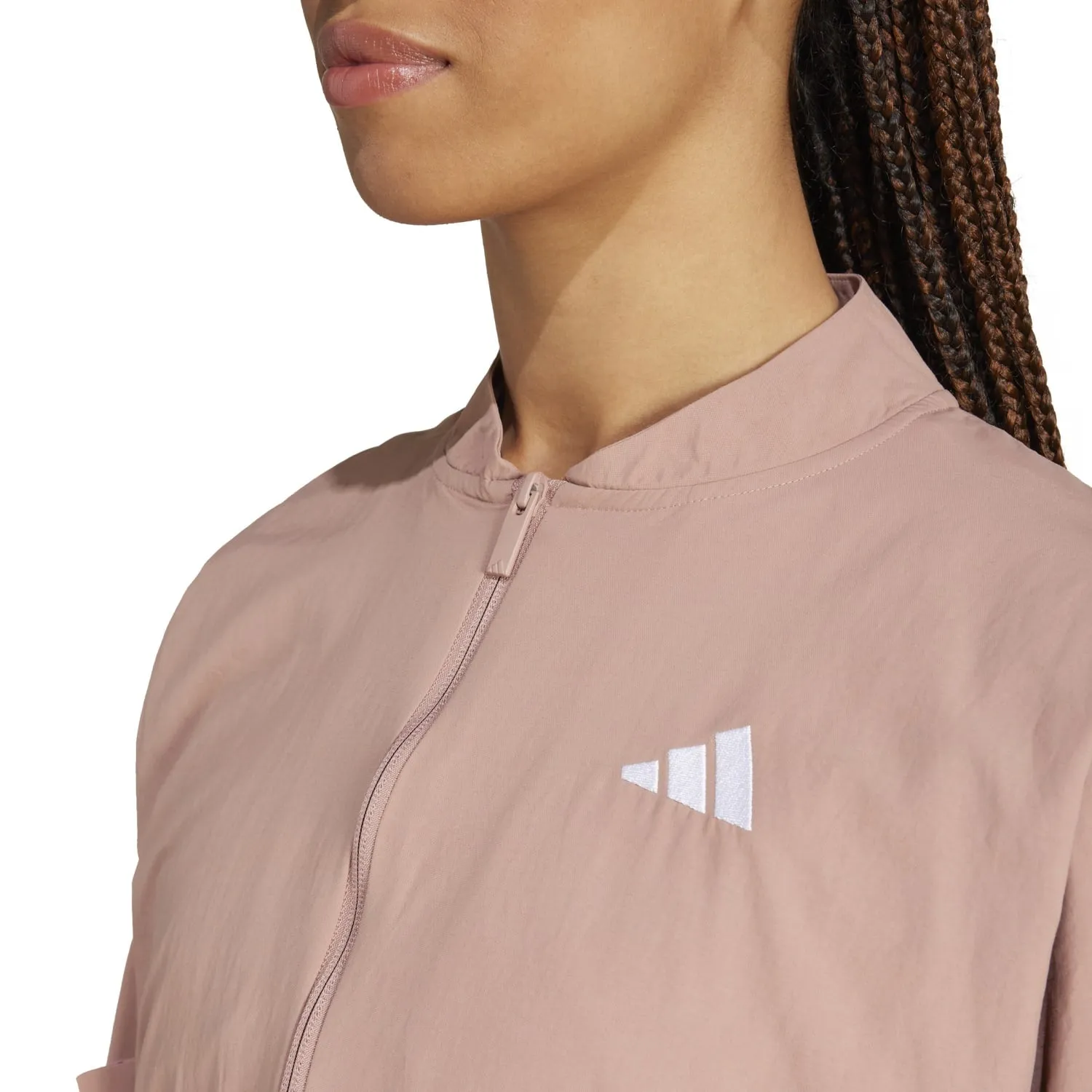 Essentials 3-Stripe Woven Bomber Jacket - Womens NonSlipGrip Tropical Glow