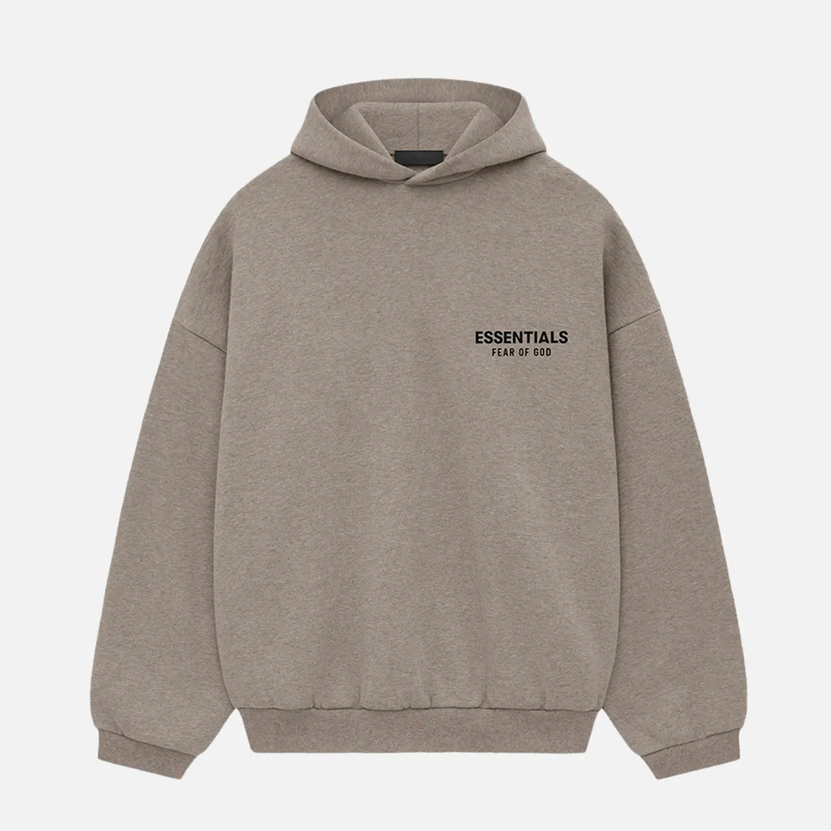 Quiet Charm smooth zipper ESSENTIALS FLEECE HOODIE - HEATHER GREY