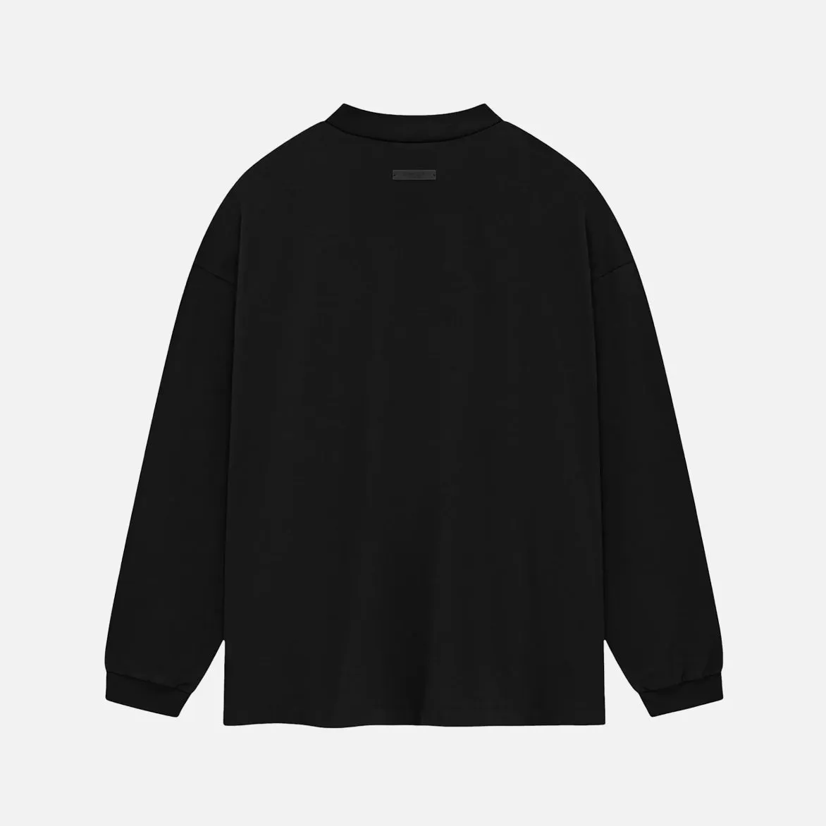 VentilatedKnit TaglessCollar ESSENTIALS HEAVY LONGSLEEVE TEE - BLACK