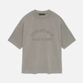 DoubleStitchedEdges ESSENTIALS S/S HEAVY TEE - HEATHER GREY