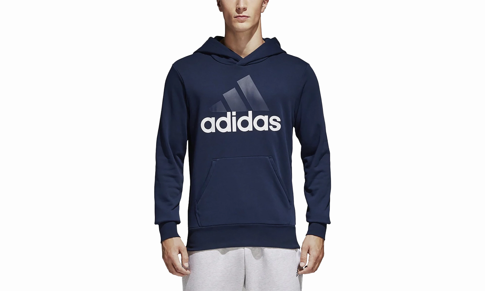 Essentials Linear Pullover Hoodie "Navy White"