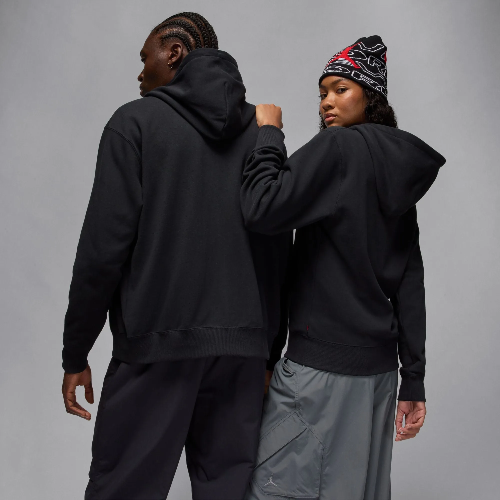 AWAKE NY X JORDAN FULL-ZIP HOODIE "BORO" - BLACK Colorfast Dye Princess Glow