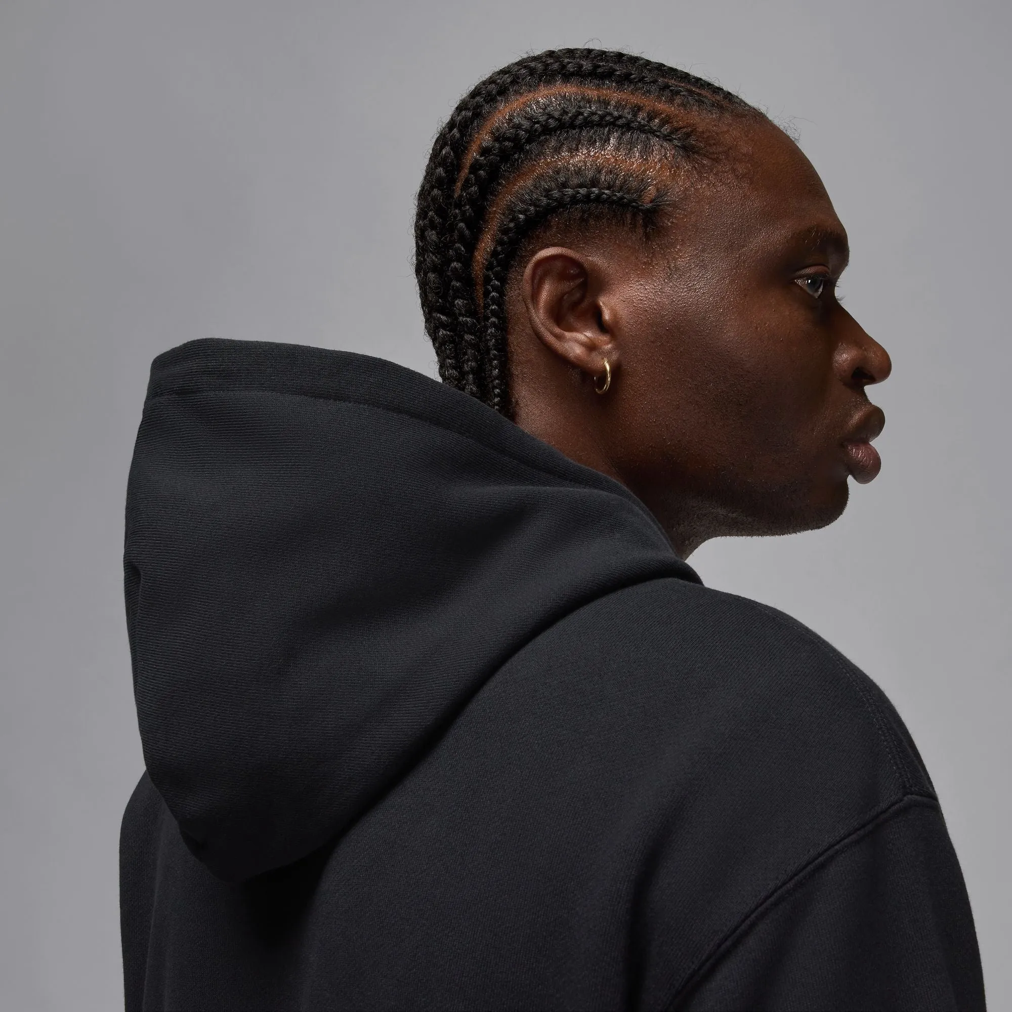 Colorfast Dye AWAKE NY X JORDAN FULL-ZIP HOODIE "BORO" - BLACK