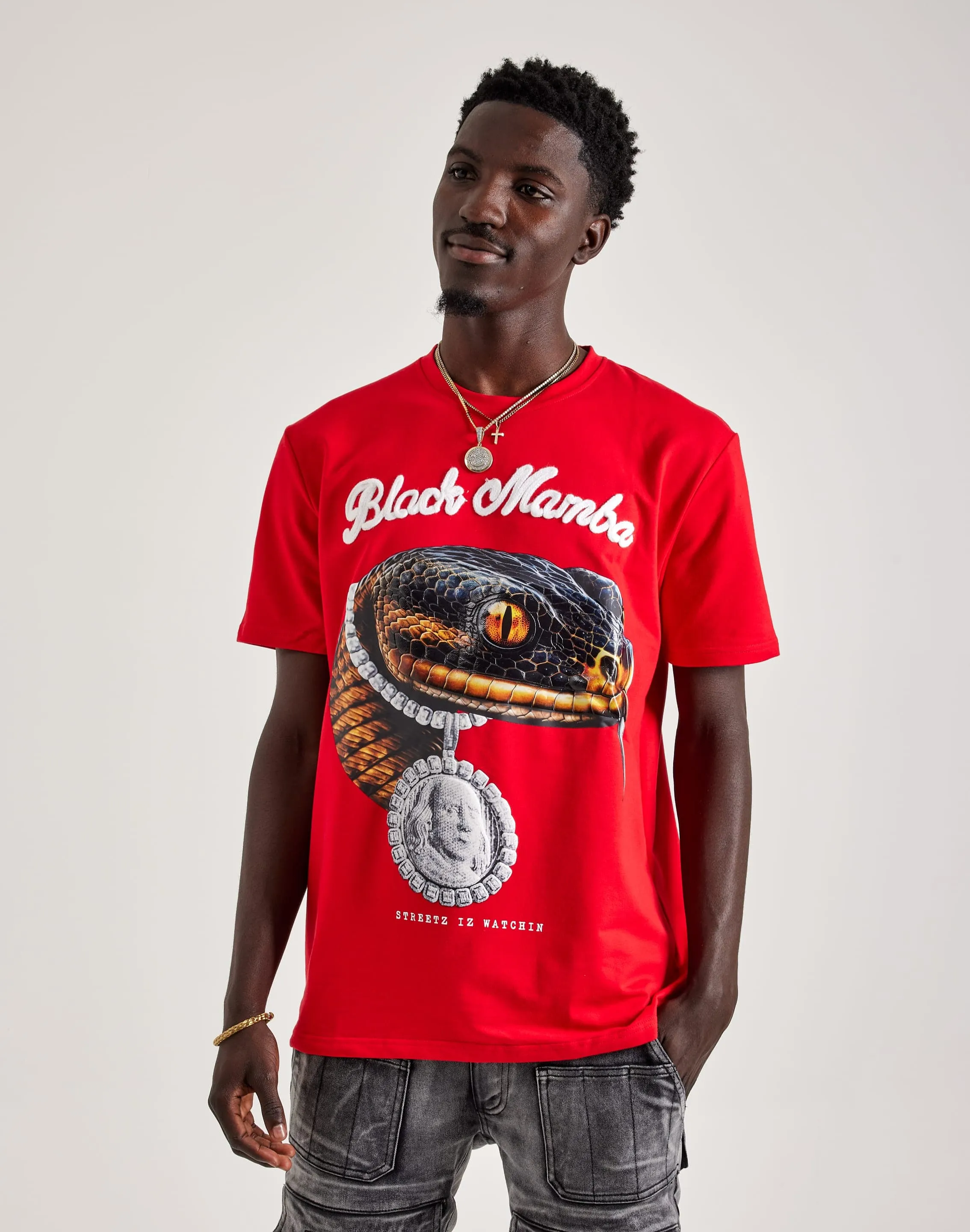 Streetz Iz Watchin Black Mamba Tee QuickDry Diamond Soul