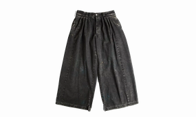 Maison Margiela Pleated Wide Leg Painted Jeans "Black" Seasonless wear Traveler Gear Summer Vibes Fashion Lover