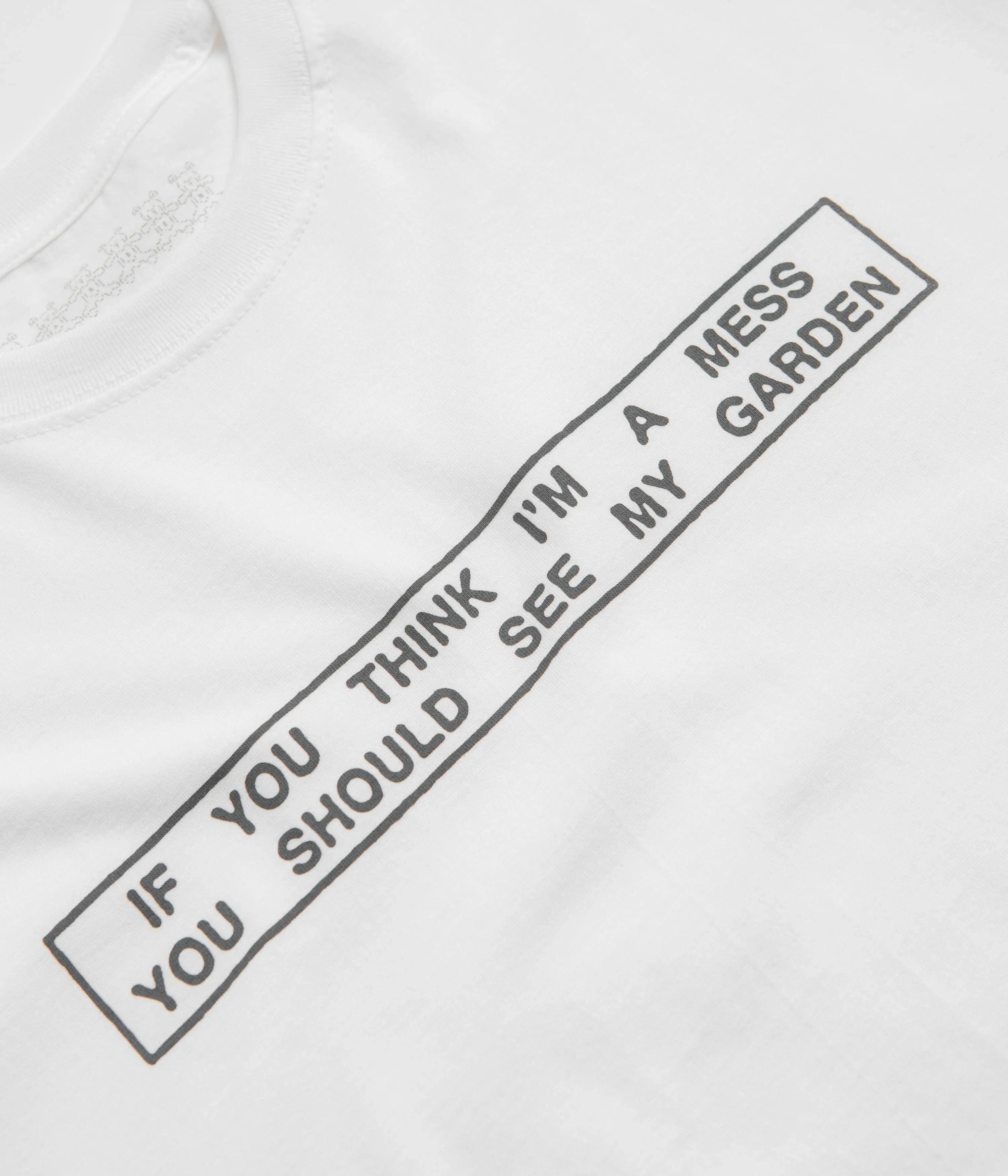 Garden Mess T-Shirt - White Lightweight Jersey Knit