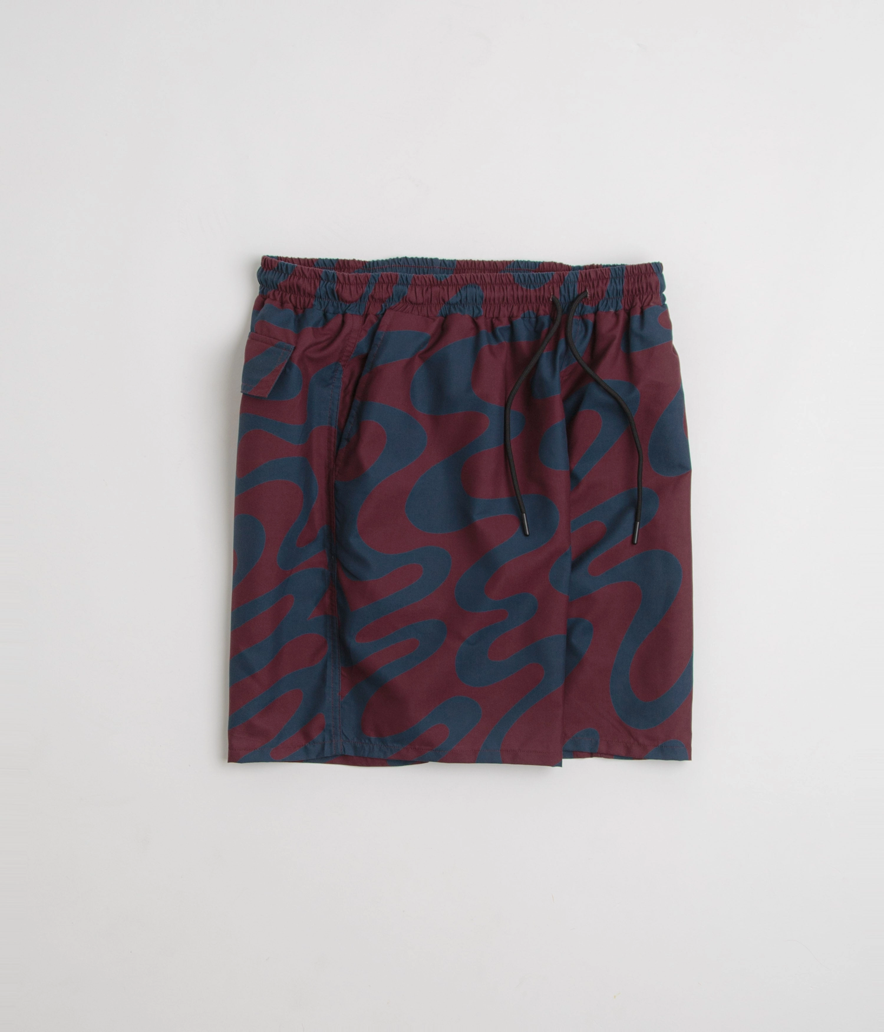 Anti Static Fabric by Parra Splashed Swim Shorts - Burgundy