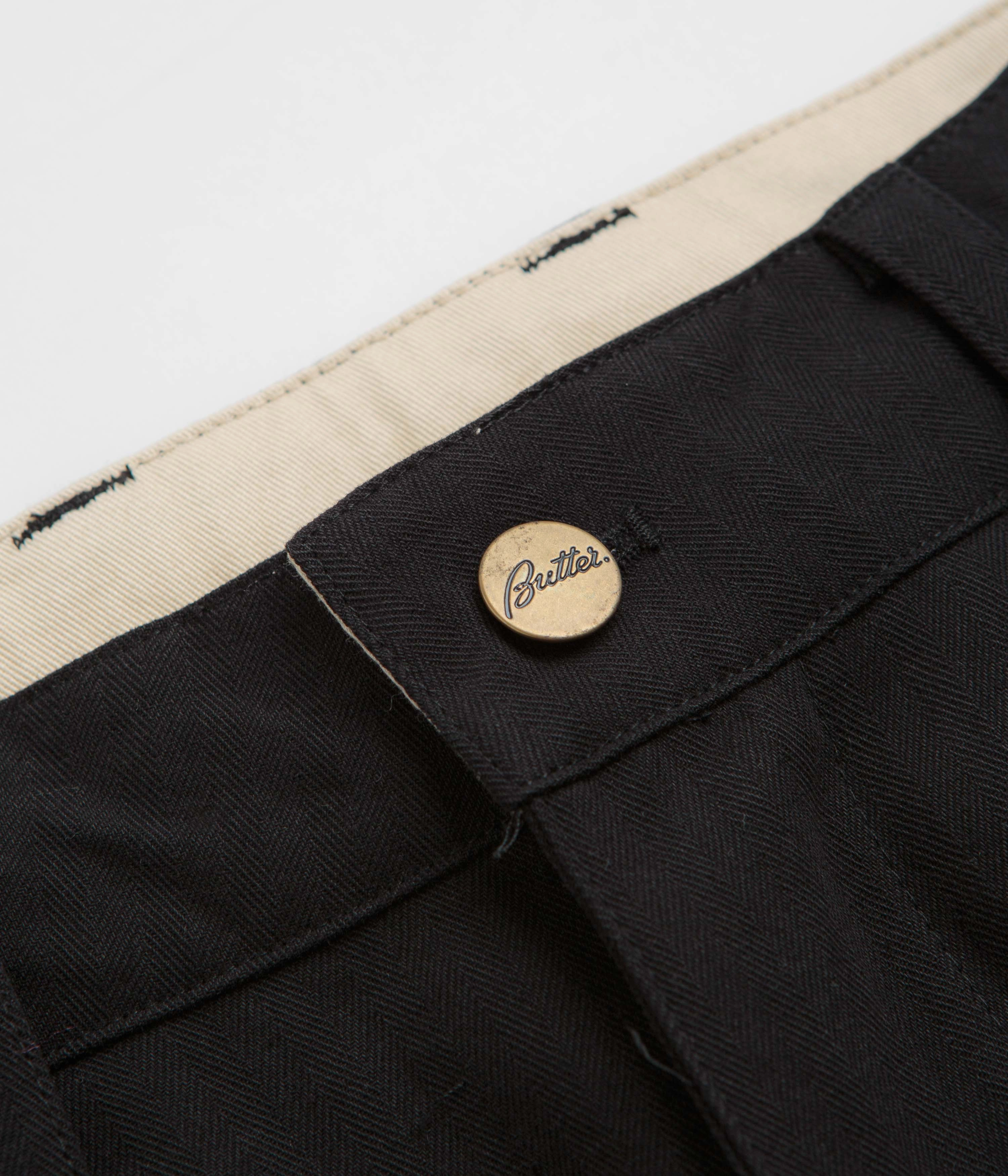 FadeResistantTreatment Compact Pack Butter Goods Pleated Trousers - Black