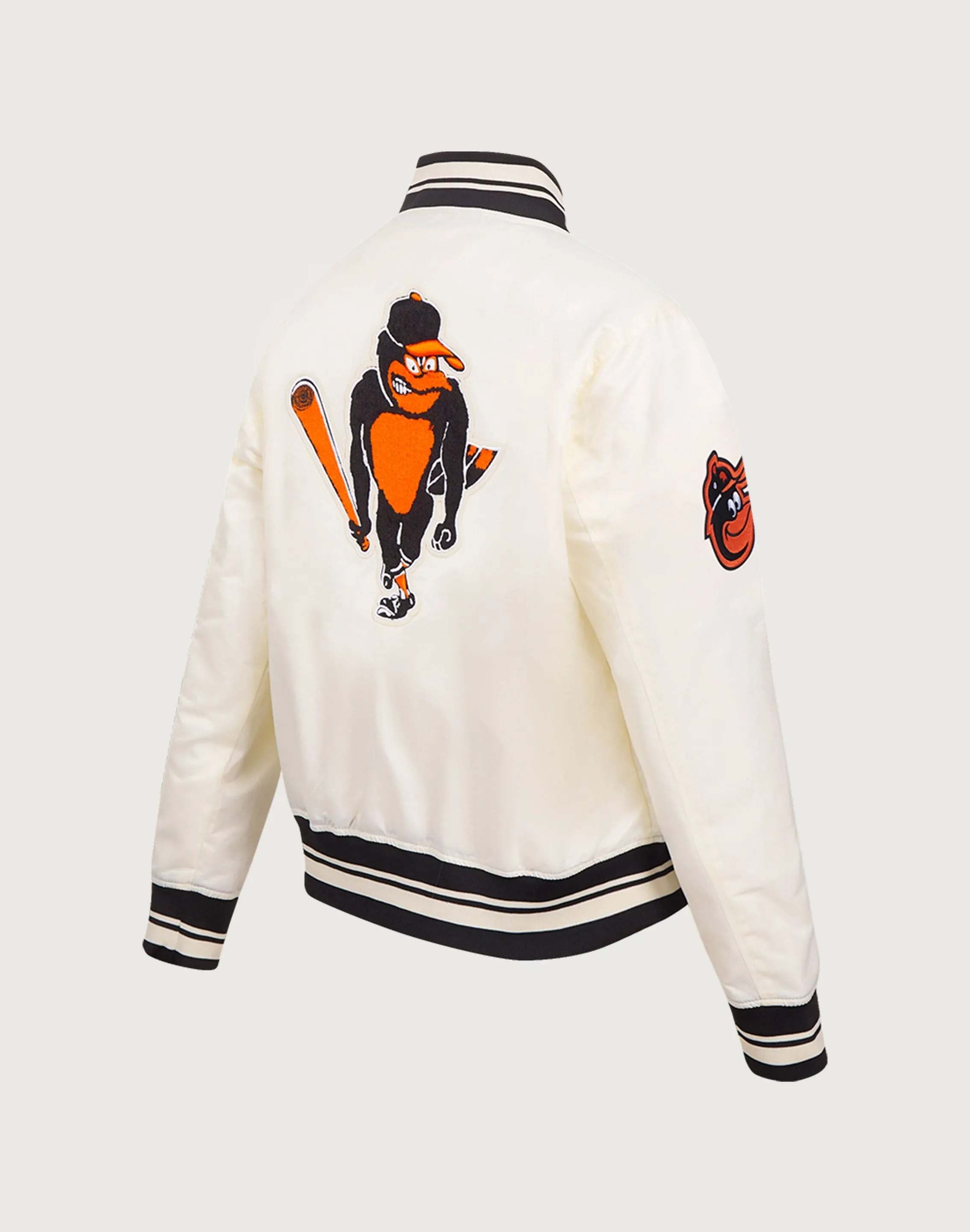 Pro Standard MLB Baltimore Orioles Retro Classic Rib Satin Jacket DoubleLayeredHem FlexSeamTechnology