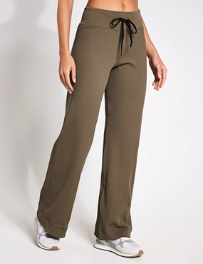 Bonded Seam Reinforcement Tension Control Waist Fait Pants - Walnut