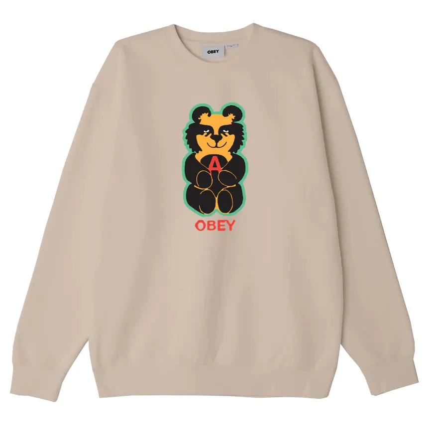 Obey Bear Icon Crew Sweatshirt - Oat Milk Layer Relaxed anti static coating
