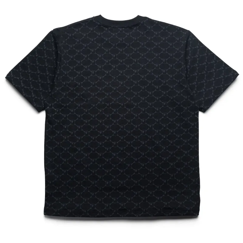 bold hem A Bathing Ape College Monogram Logo Tee - Black