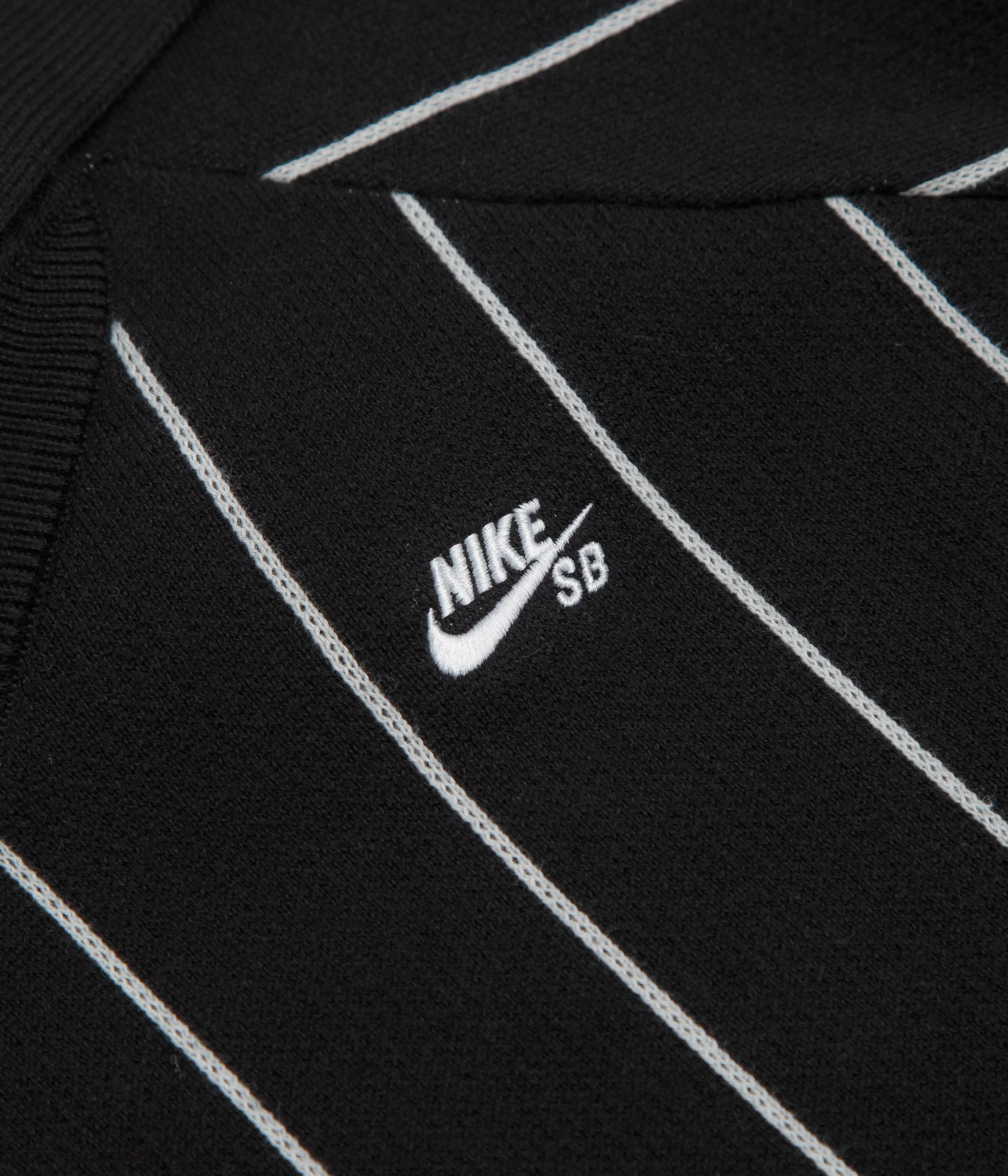City Exploration Nike SB Striped Polo Shirt - Black / Sail / Black