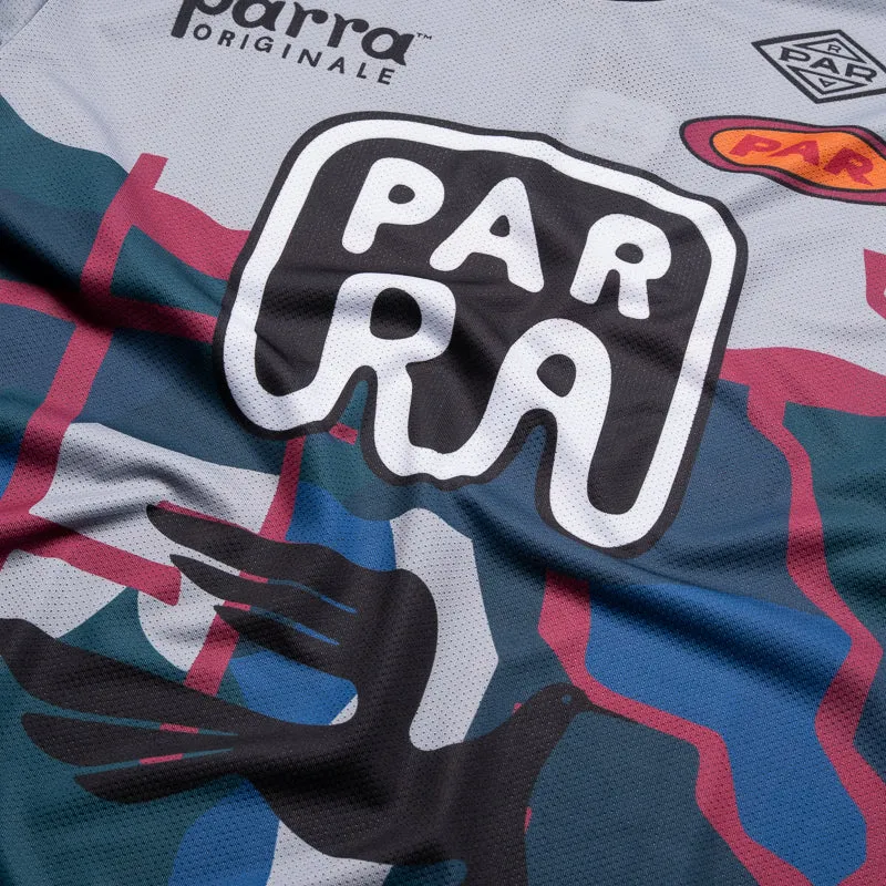 Parra Dirt Jumper L/S Tee - Grey quick-drying Frayed hem