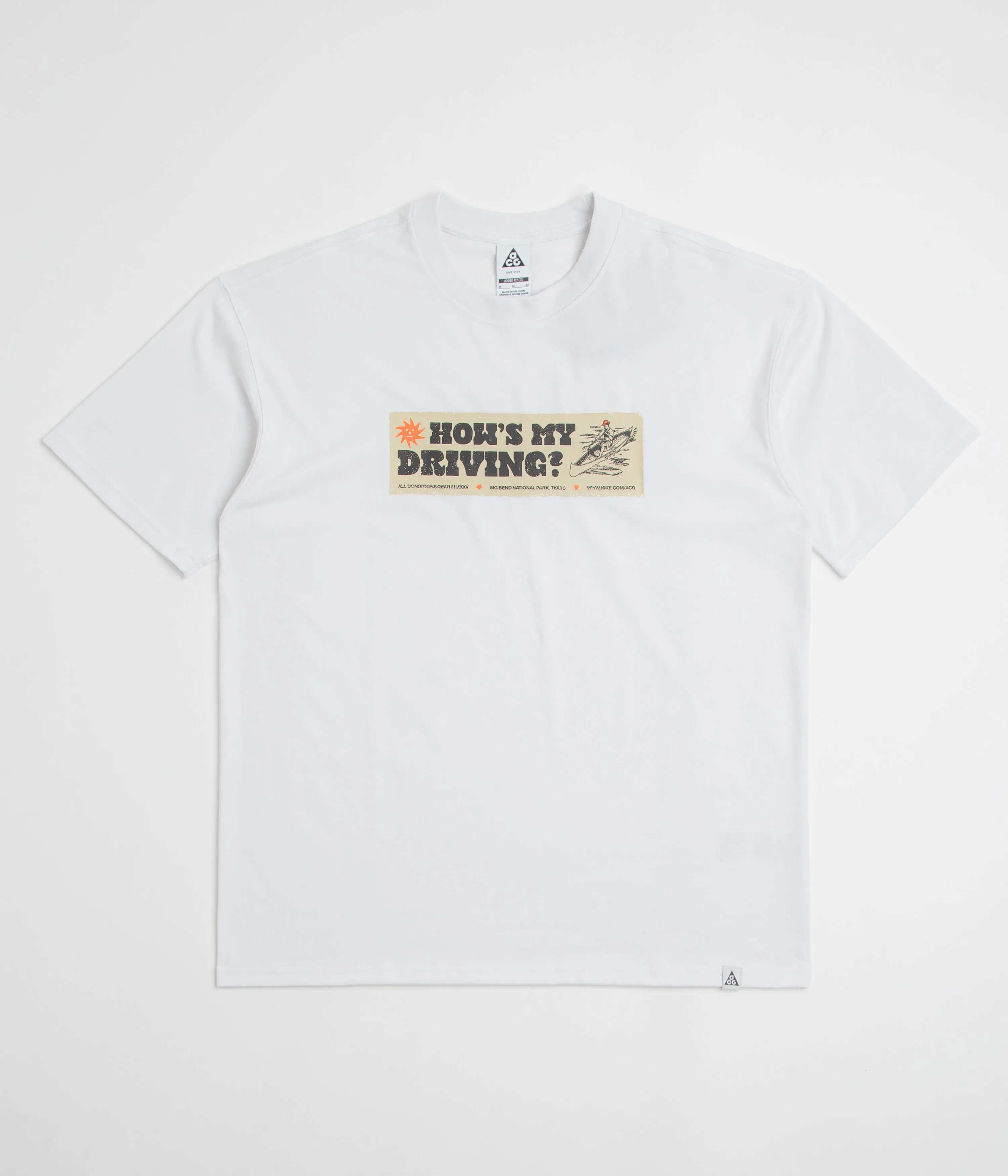 hook and eye closure Nike ACG Canoe Sticker T-Shirt - Summit White