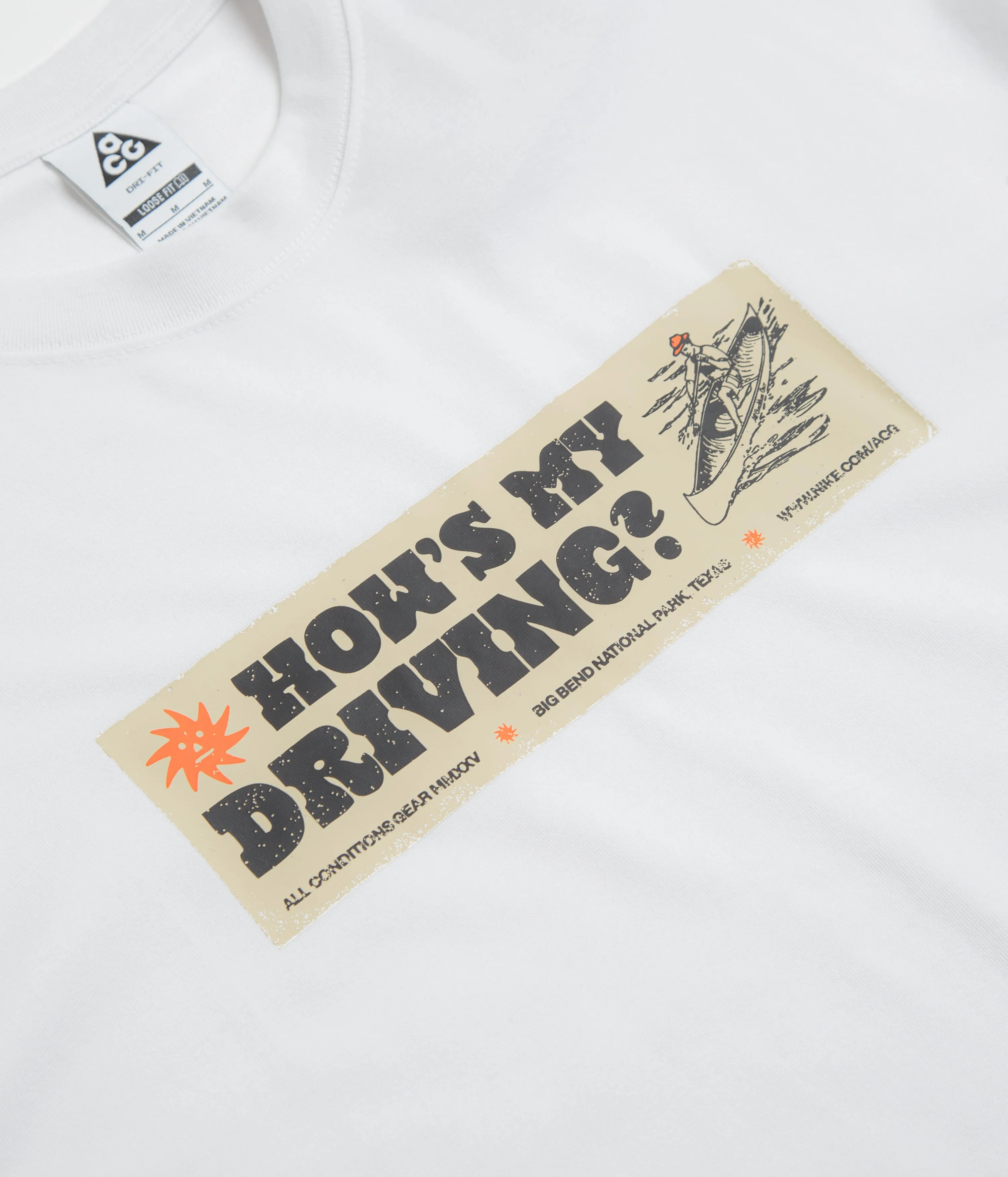 Easy to Wear Nike ACG Canoe Sticker T-Shirt - Summit White