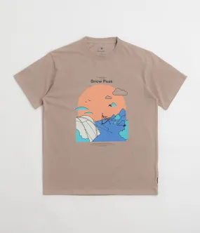 Dry clean only tunic silhouette Snow Peak Camping Graphic T-Shirt - Beige