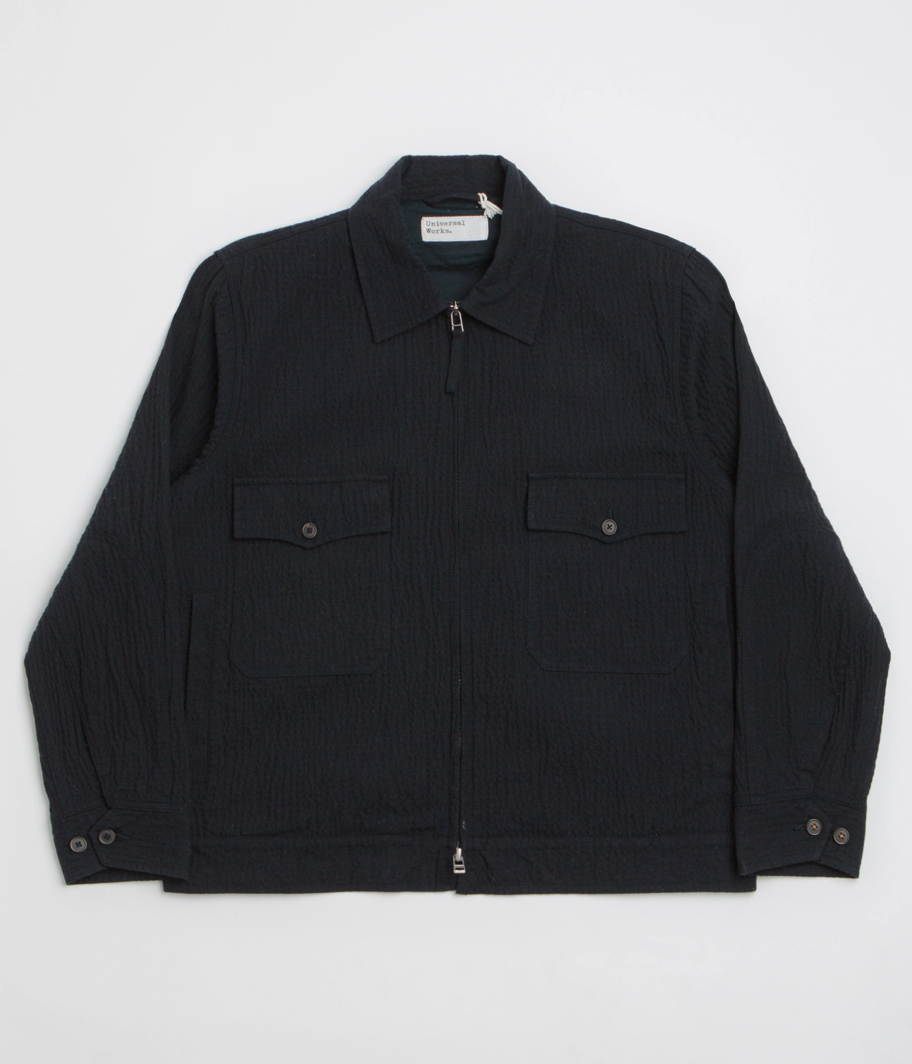Universal Works E130 Jacket - Dark Navy snap-up