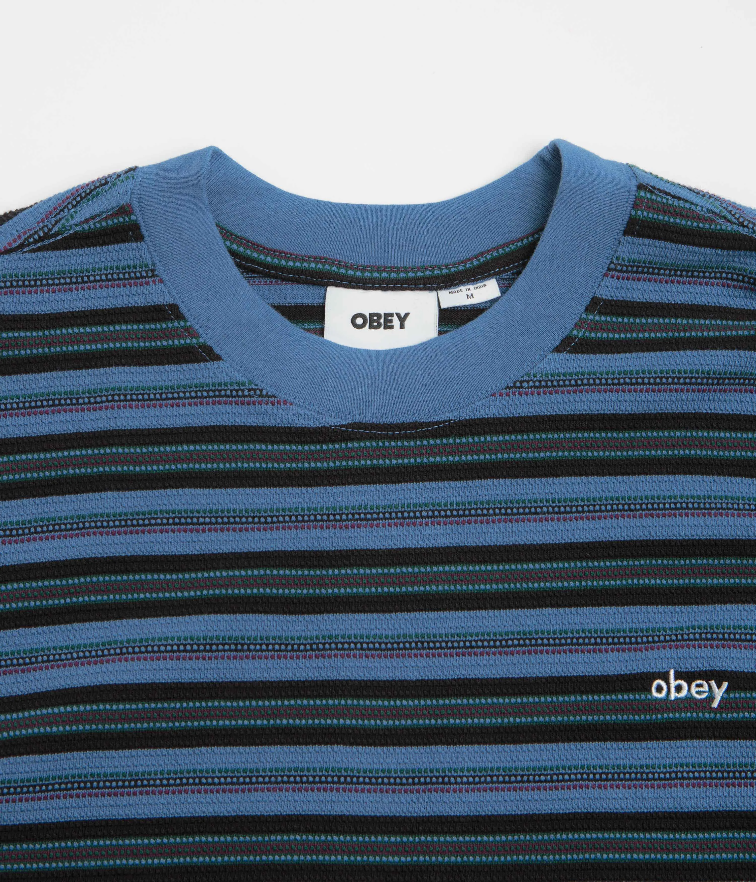 Obey Kenny Relaxed T-Shirt - Coronet Blue Multi straight-leg pants silhouette