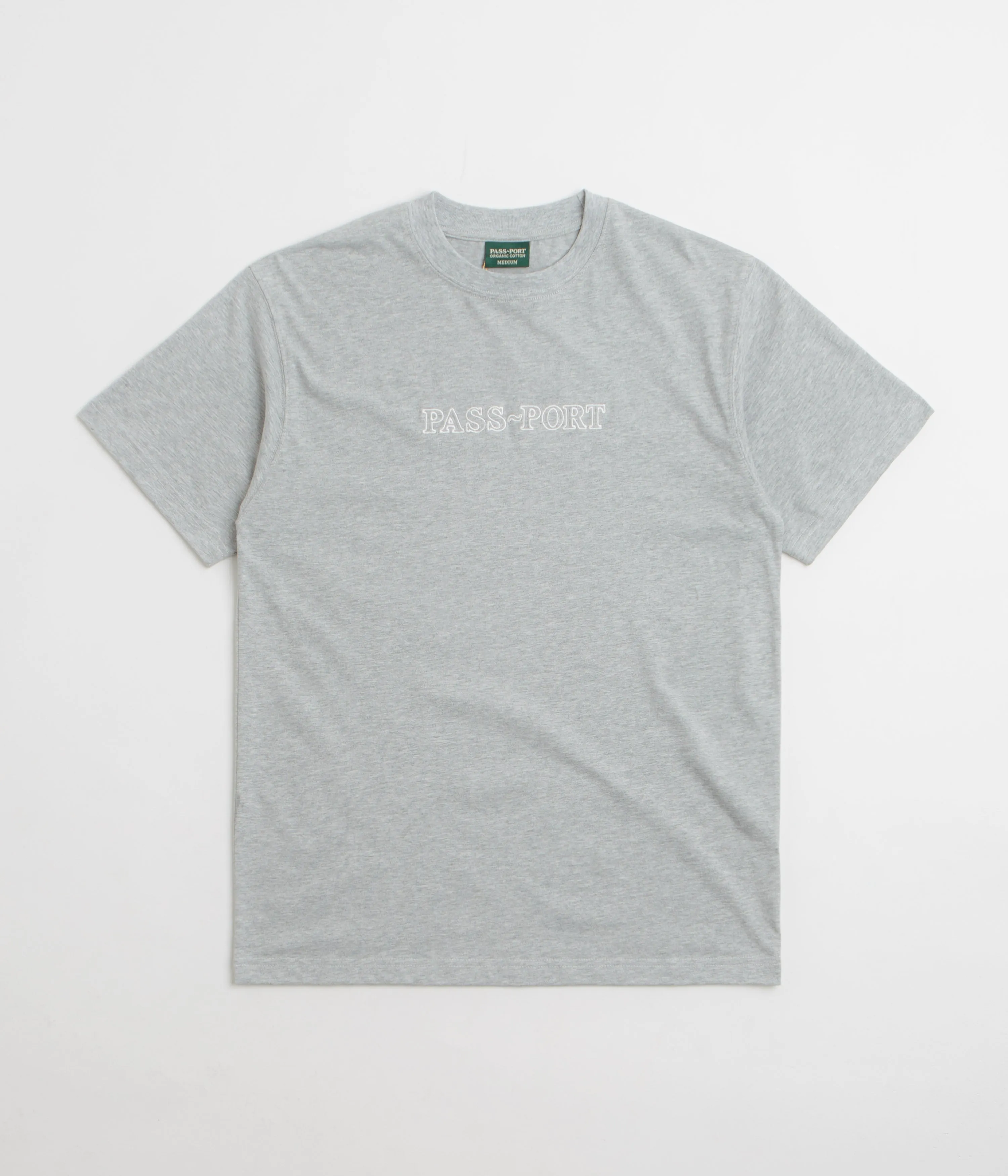 Pass Port Official Organic T-Shirt - Heather Grey Dance wear Layered Hem Reinforcement