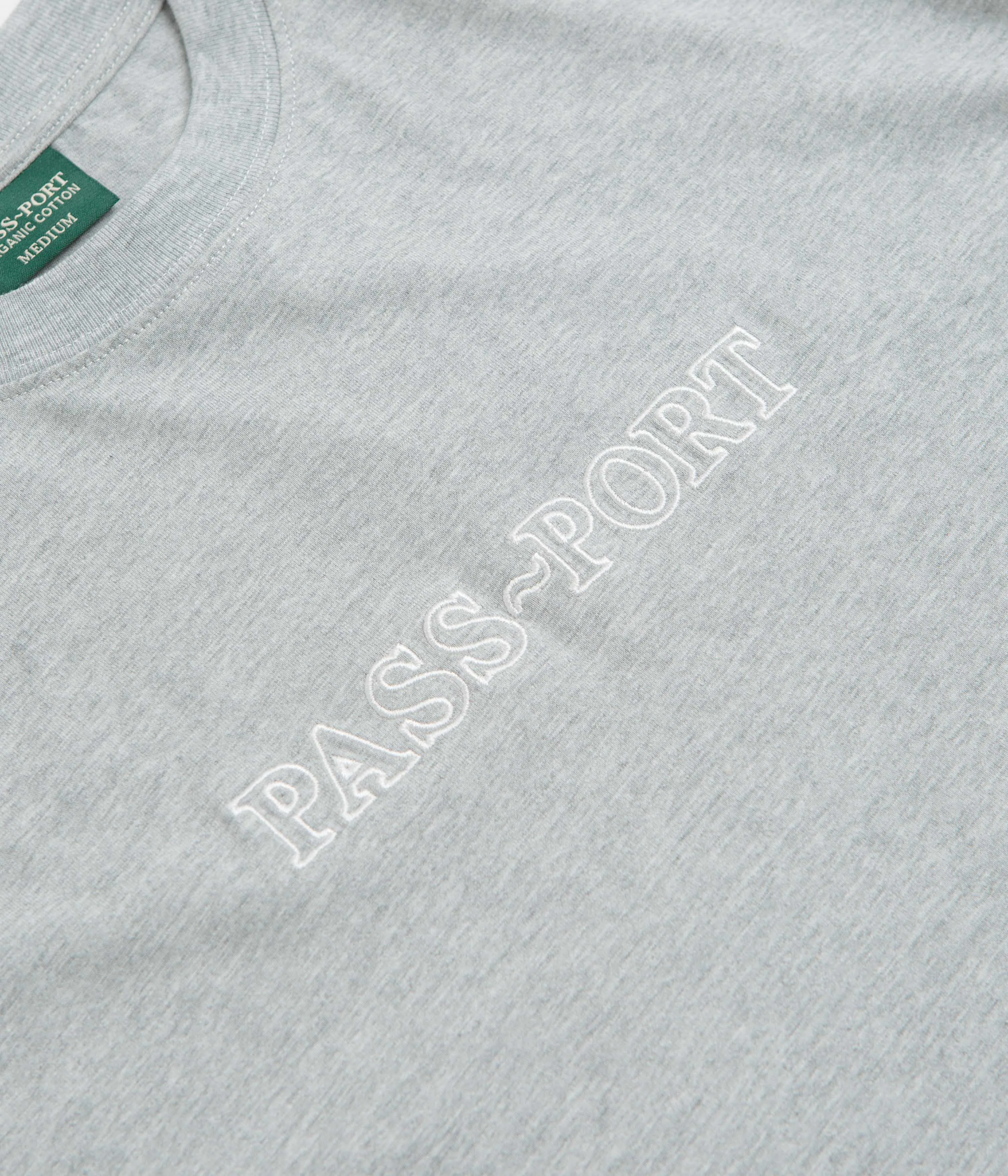 Wide waistband Pass Port Official Organic T-Shirt - Heather Grey