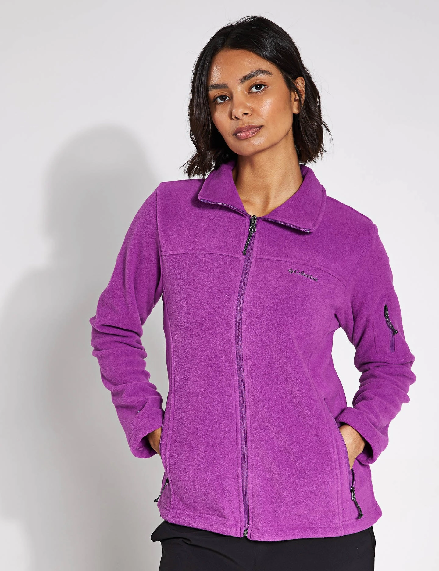 Headphone Hole Autumn Ready Fast Trek II Fleece Jacket - Razzle