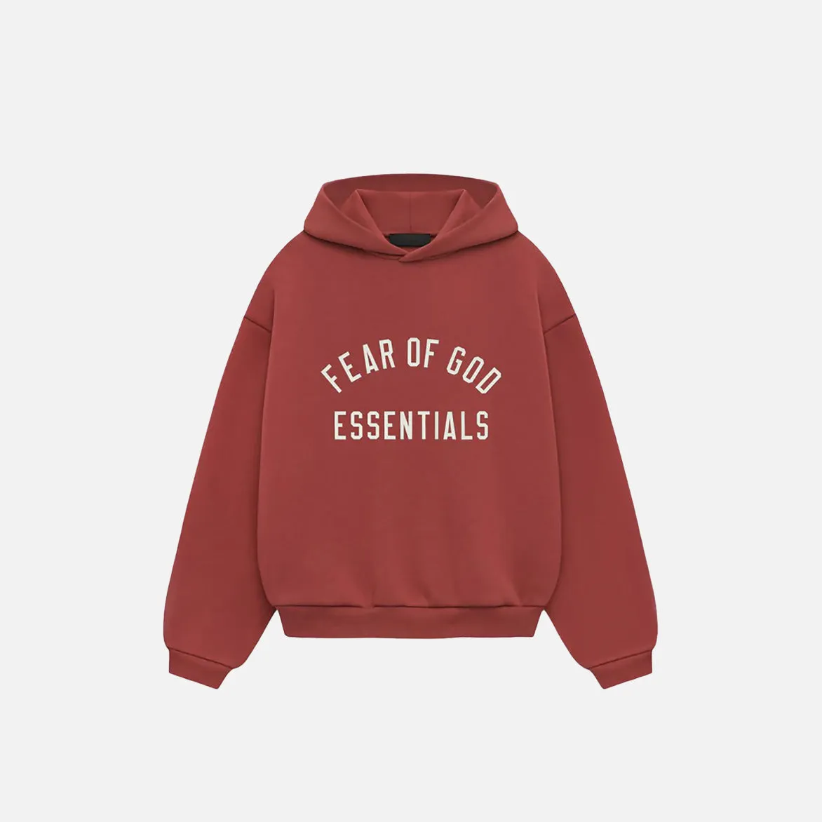 KIDS ESSENTIALS FLEECE HOODIE - CRIMSON Model Edge