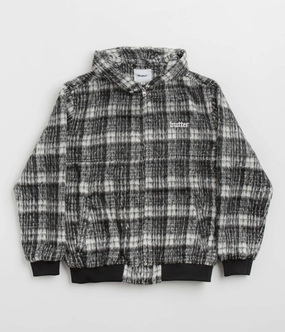 Streetwear Style Butter Goods Heavy Plaid Work Jacket - Black / White