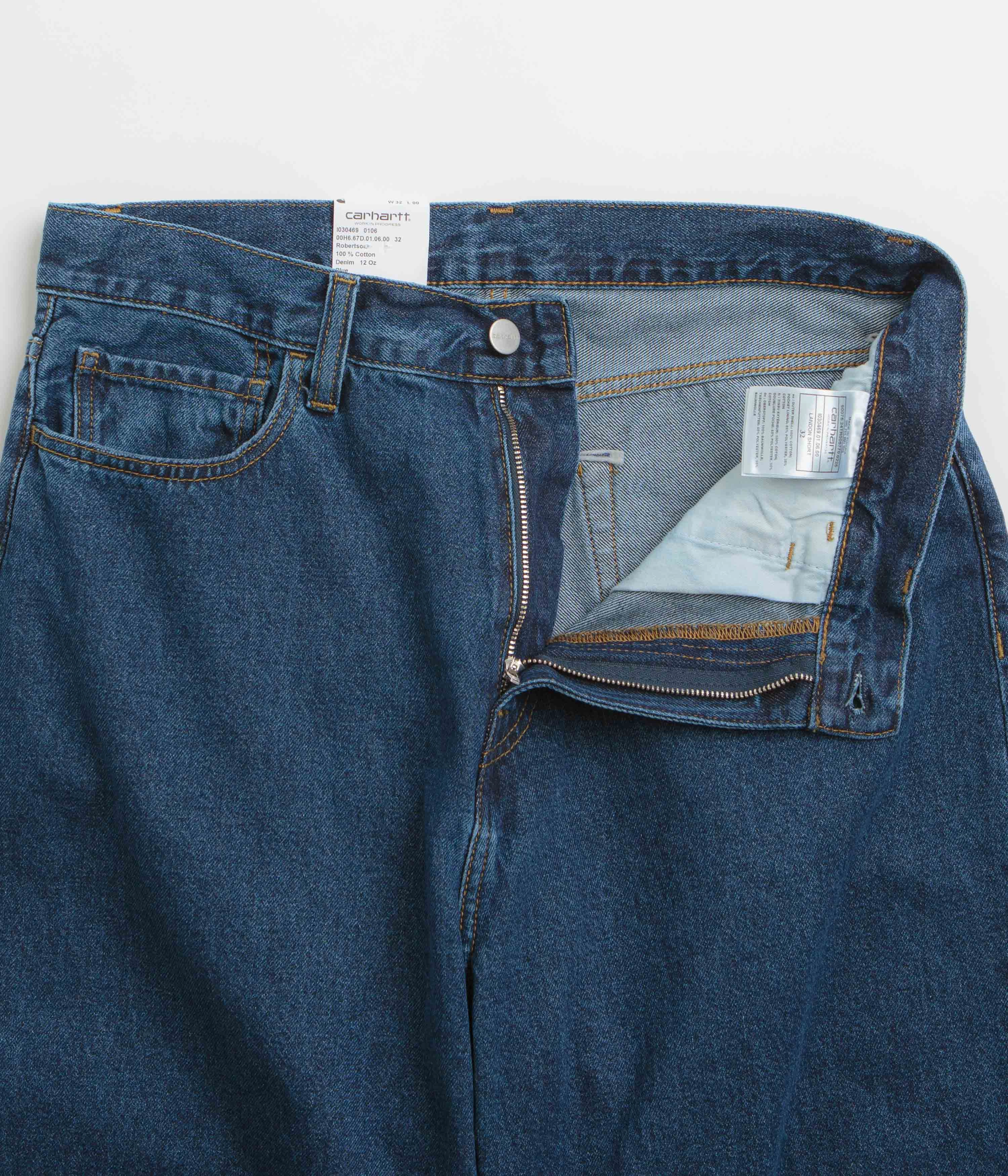 Silicone Gripper Strips Anti Static Fabric Carhartt Landon Shorts - Blue Stone Wash