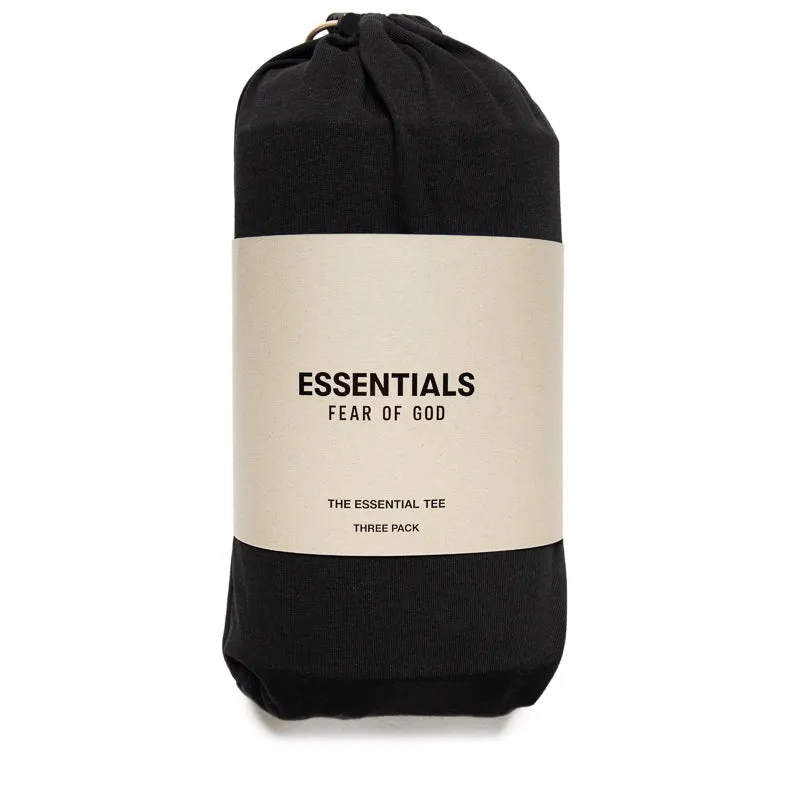 Fear Of God Essentials 3 Pack Essential Tee - Black travel clothes Sweat Wicking