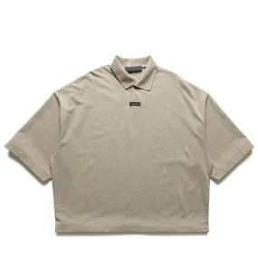 Fear Of God Essentials Pique Polo - Heather Gray Street Fashion Ruffle Edge