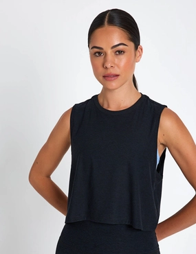 border patrol Featherweight Minimal Cropped Tank - Darkest Night
