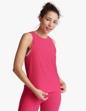 Friction Free Fabric Featherweight Rebalance Tank - Vivid Pink Heather