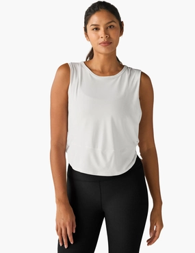 Featherweight Side Note Twist Tank - Cloud White low - maintenance