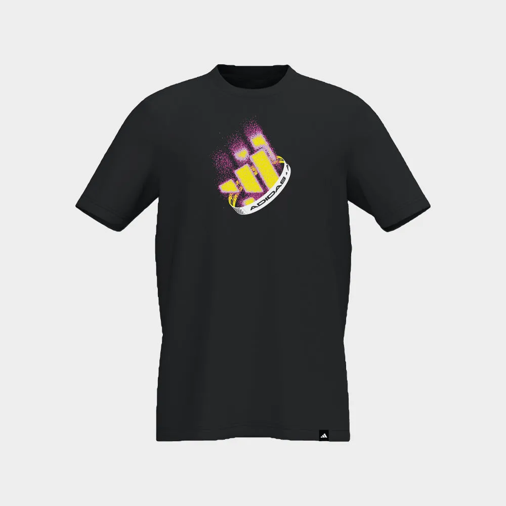 Adidas Mens Neon Festival Graphic Tee Black Photo Fit Heat Safe