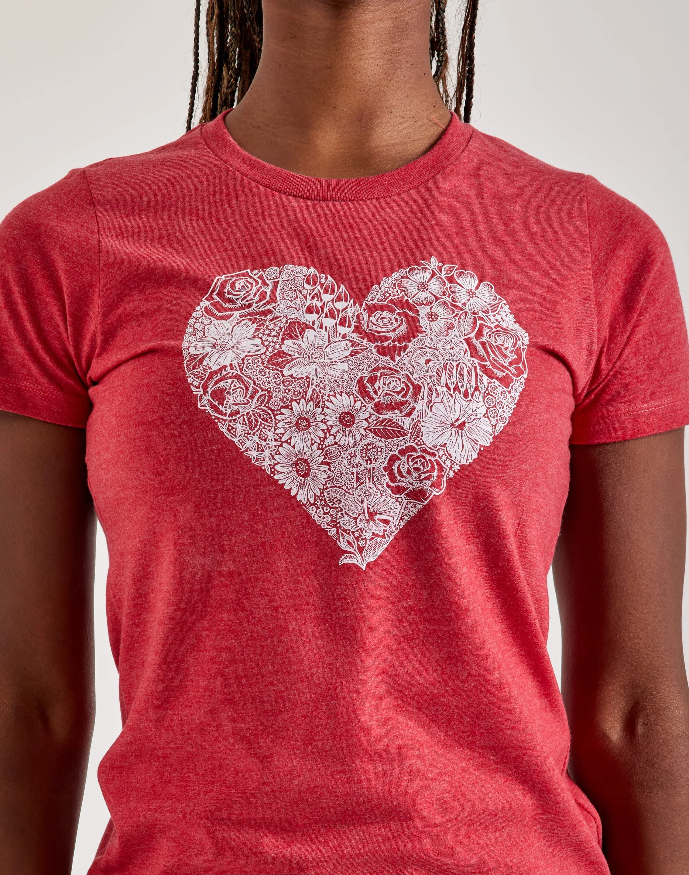 LA Pop Art Heart Flowers Tee Design Soul Ski Core