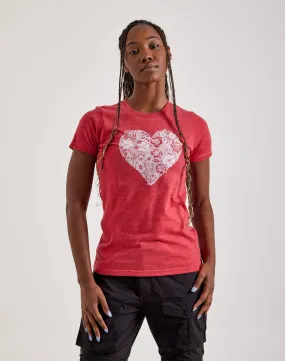Recycled Polyester StretchWaistband LA Pop Art Heart Flowers Tee