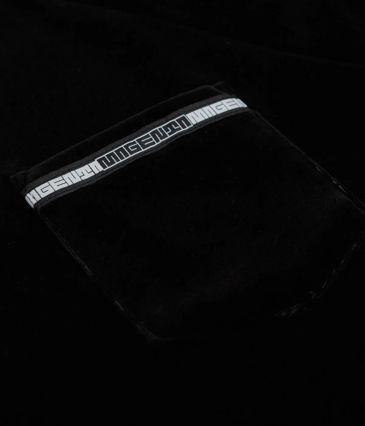 Magenta Velours Pocket T-Shirt - Black fringe Workwear
