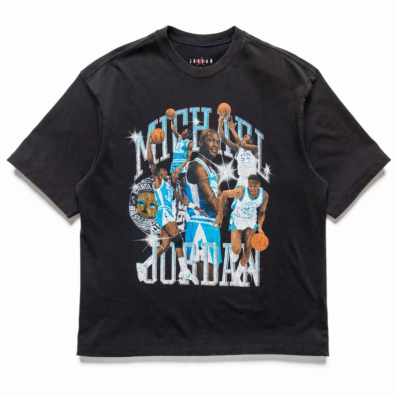Lined interior Jordan Flight Essentials Graphic Tee - Black/Dark Powder Blue