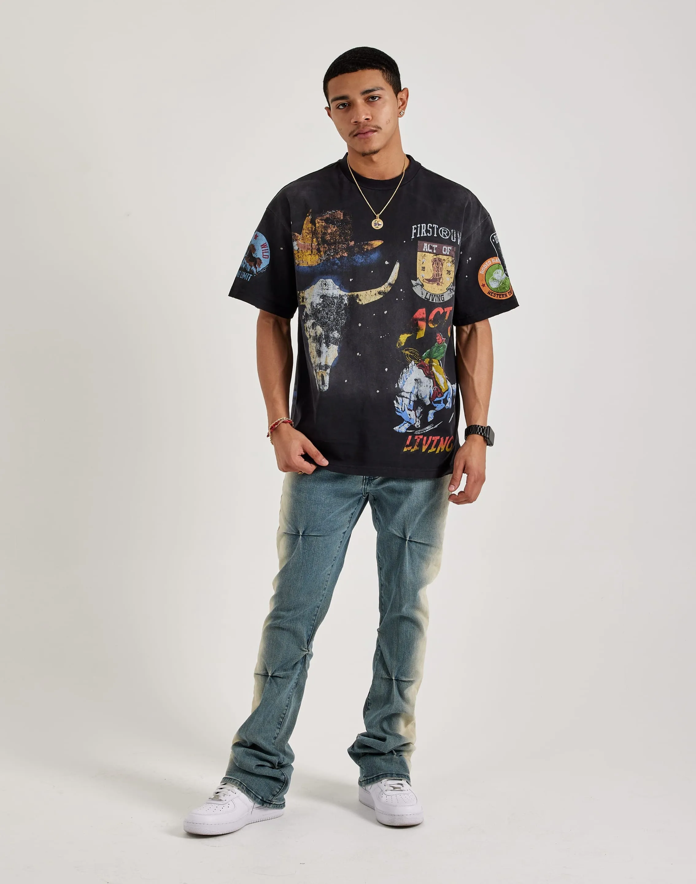 Regular Fit QuickDry Material First Row Act Of Cowboys Tee