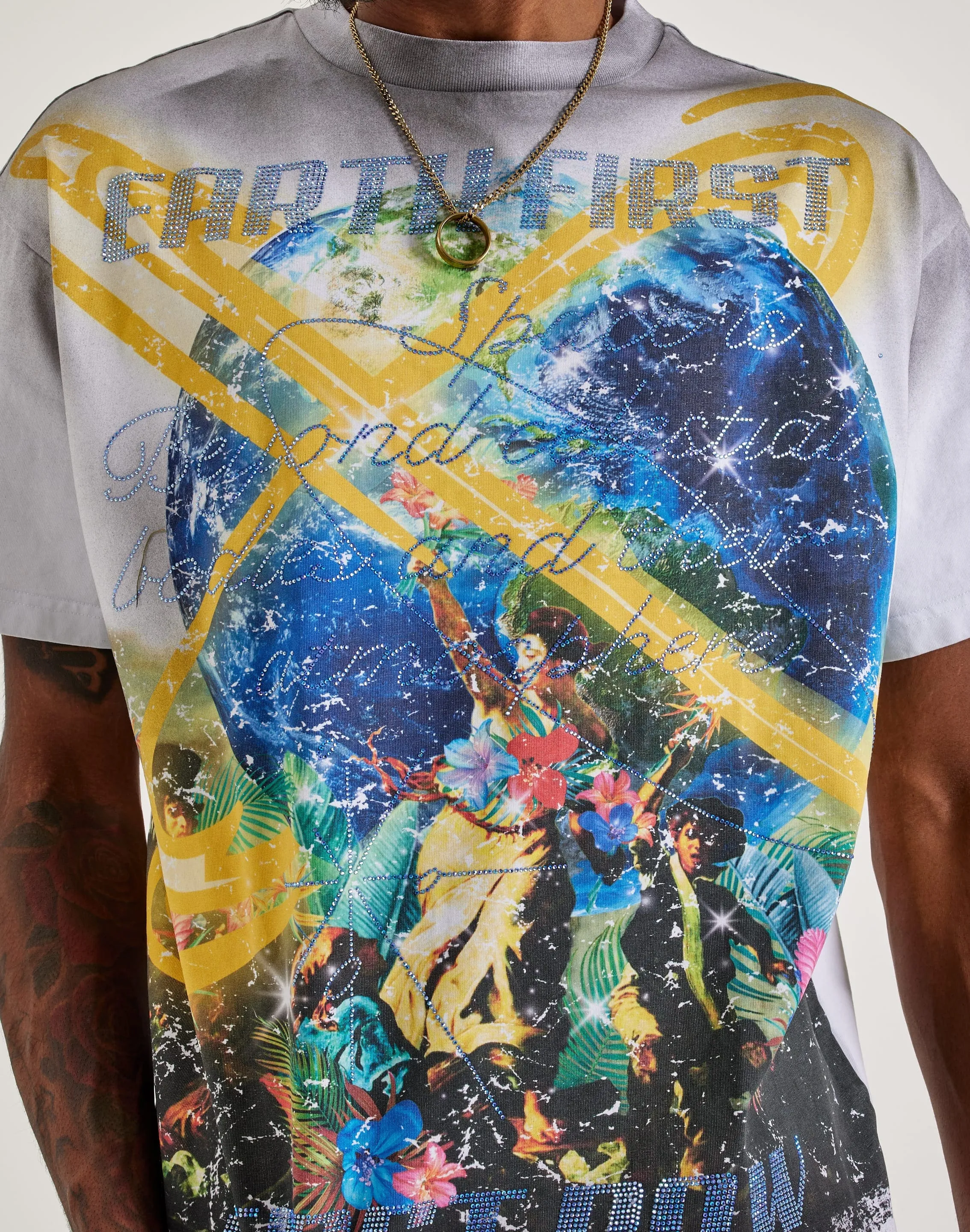 First Row Beyond The Stars Rhinestone Tee Fame Glow