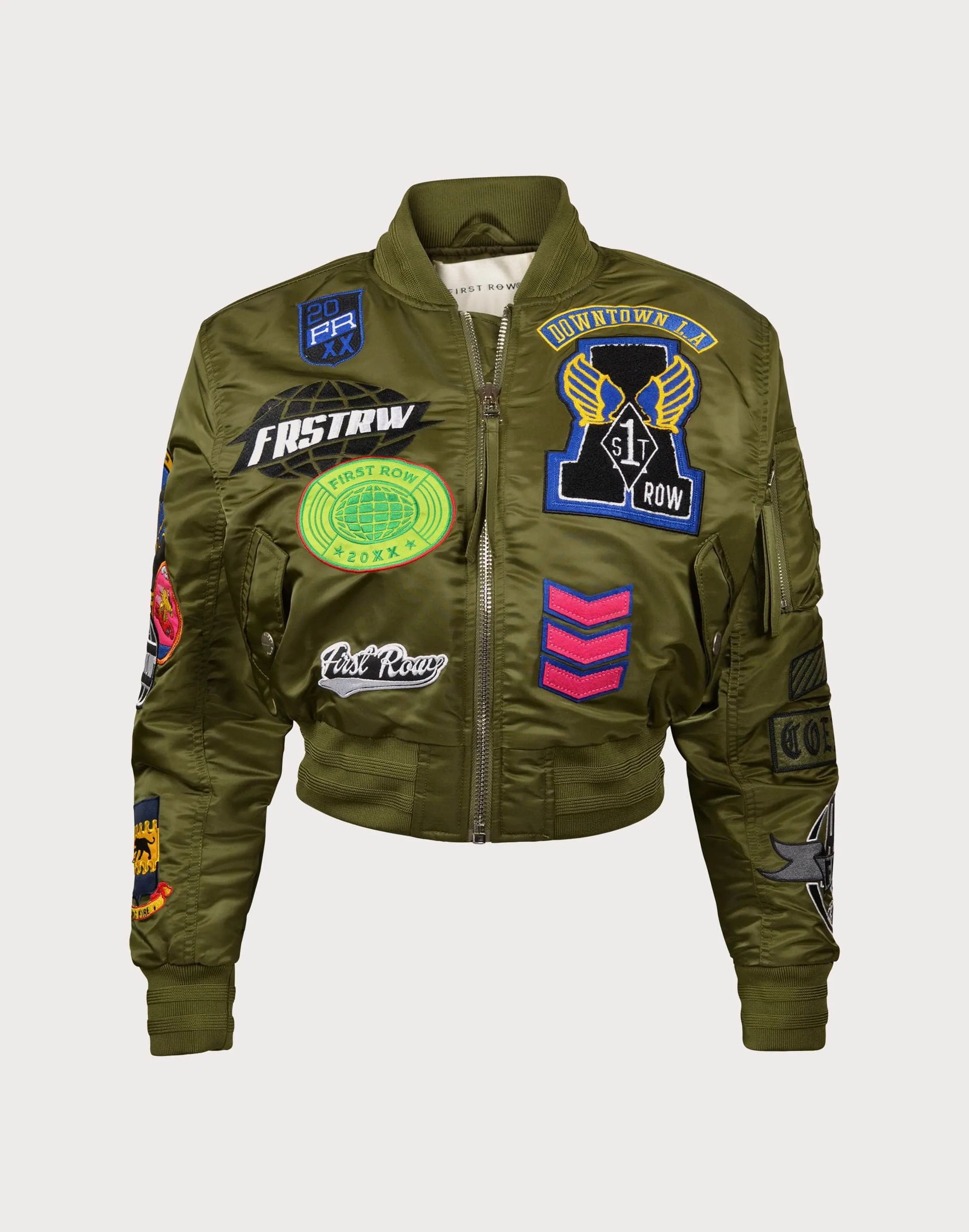 First Row Bomb Olive/Pink Jacket VentilatedKnit Style Mood