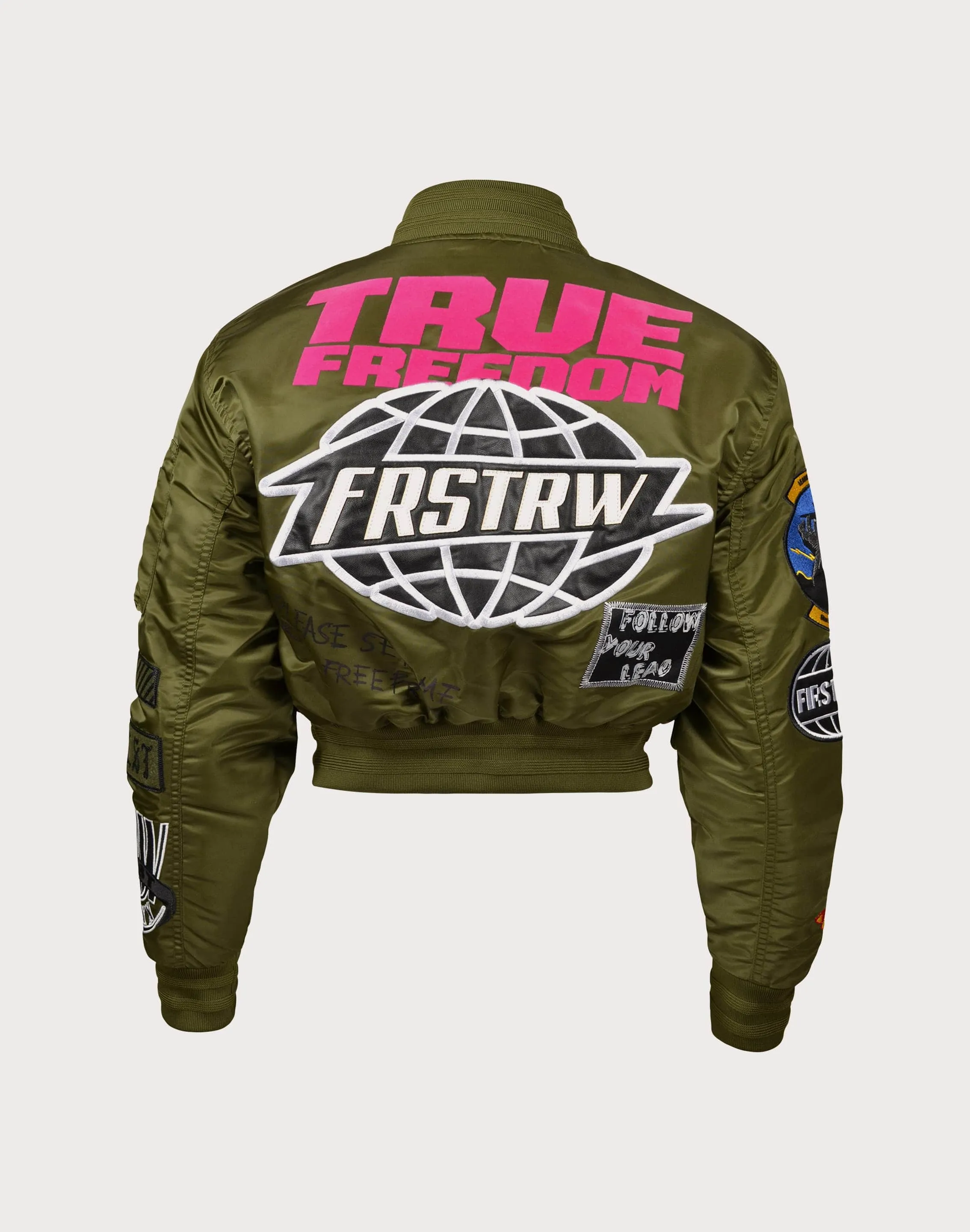 Airtight Zipper First Row Bomb Olive/Pink Jacket