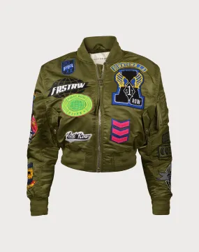 First Row Bomb Olive/Pink Jacket VentilatedKnit Style Mood