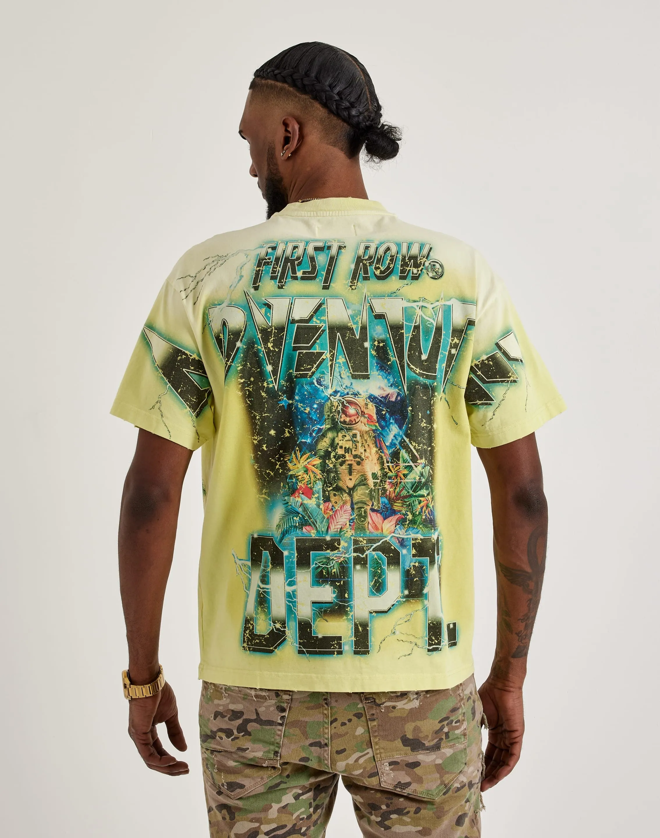 First Row Earth First Rhinestone Tee Sequin Glow Flexible Waistline