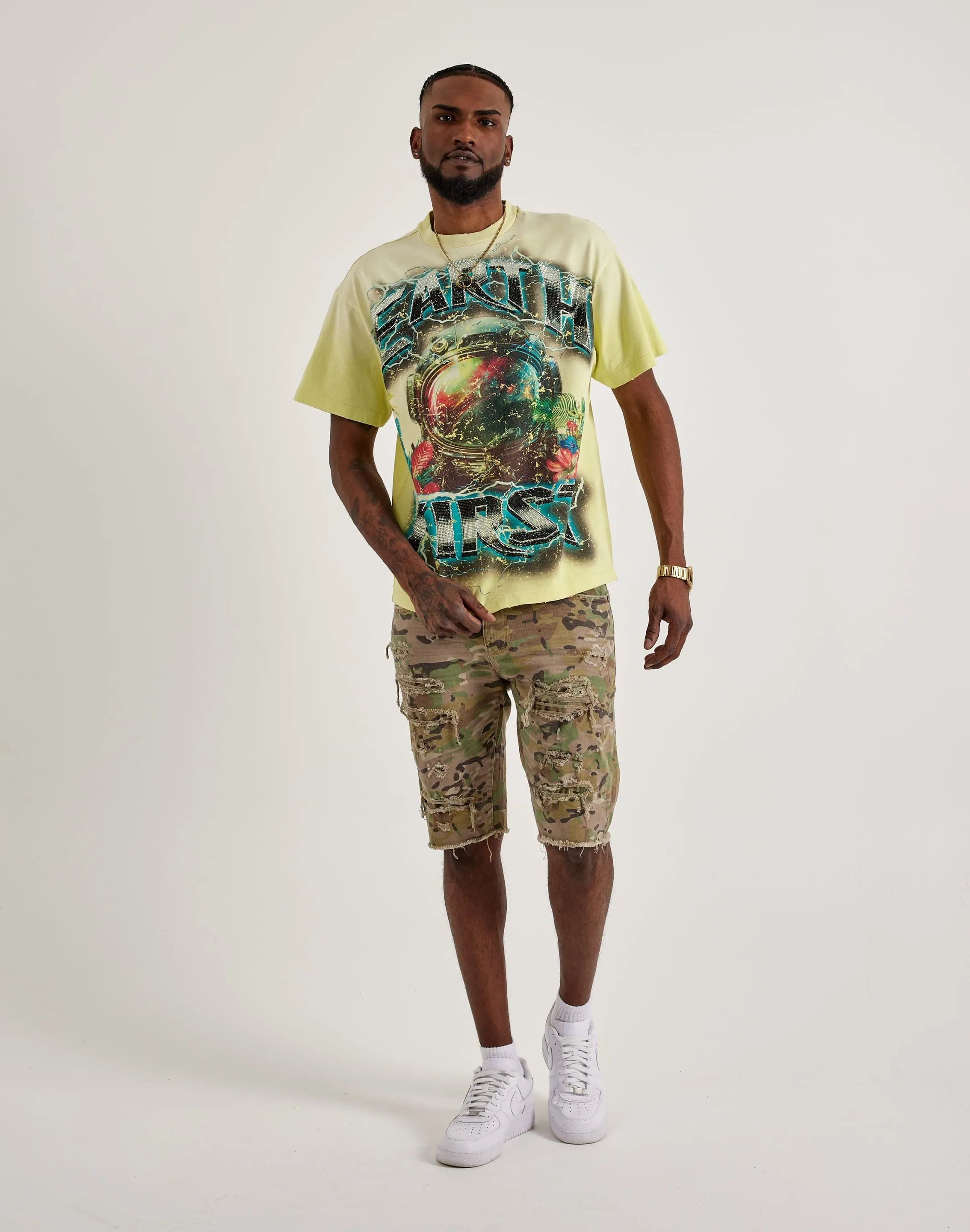 AntiSnag Threading LightweightDesign First Row Earth First Rhinestone Tee