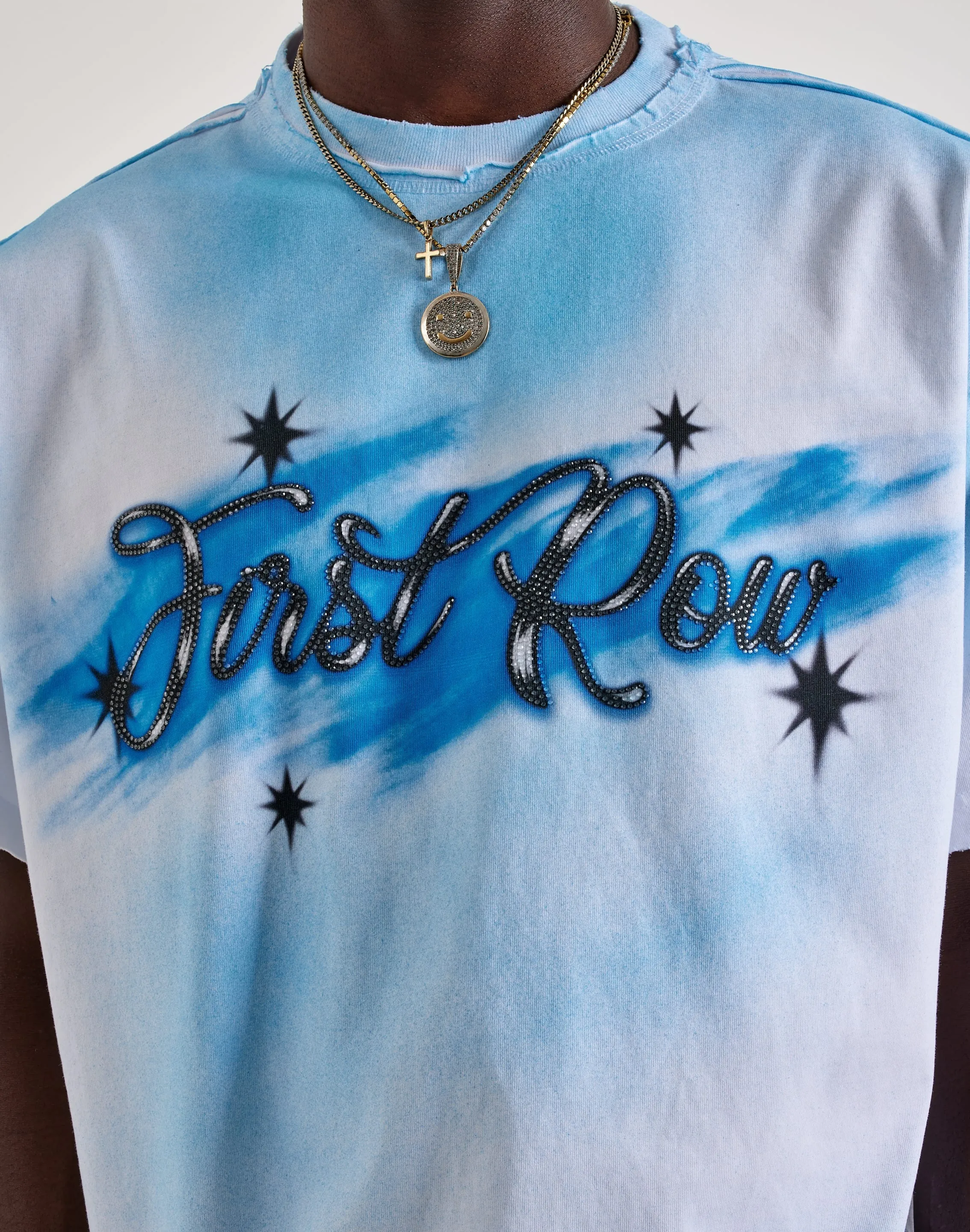 Energy Mood NonBindingCollar First Row Escapes Rhinestone Tee