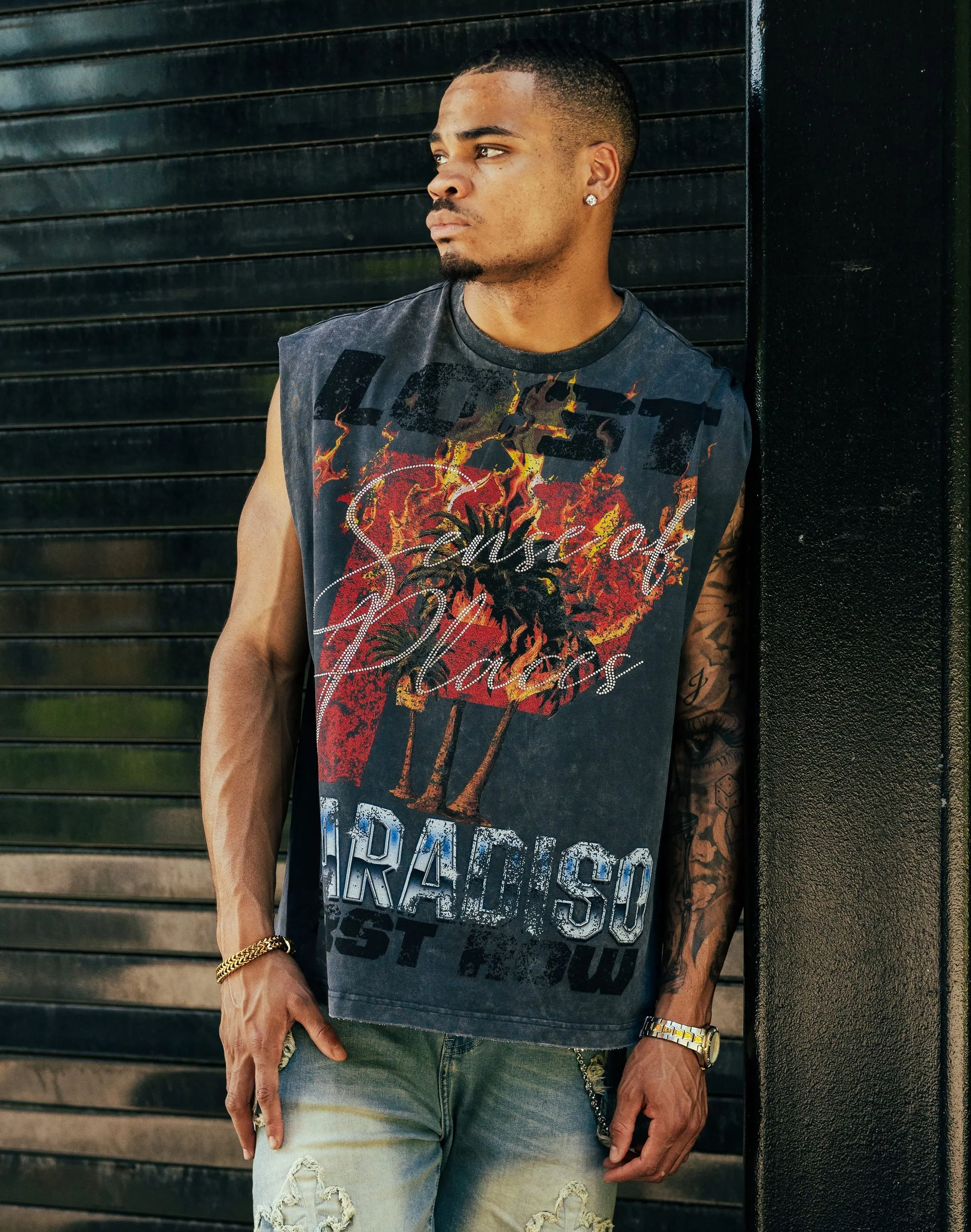 LayeredConstruction First Row Lost Sleeveless Tee